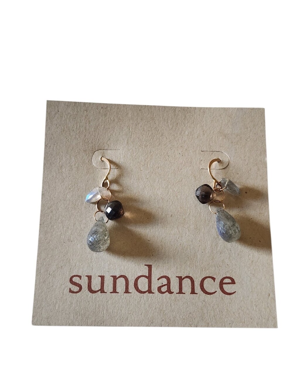 NIB! Auth. Melissa Joy Manning Labradorite Smoky Quartz 14K Earrings Retired